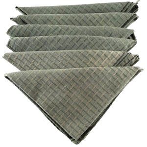 Napkins Sage Green Set Of 6 Retro Checked Reusable Cottage Eco Friendly 17x17